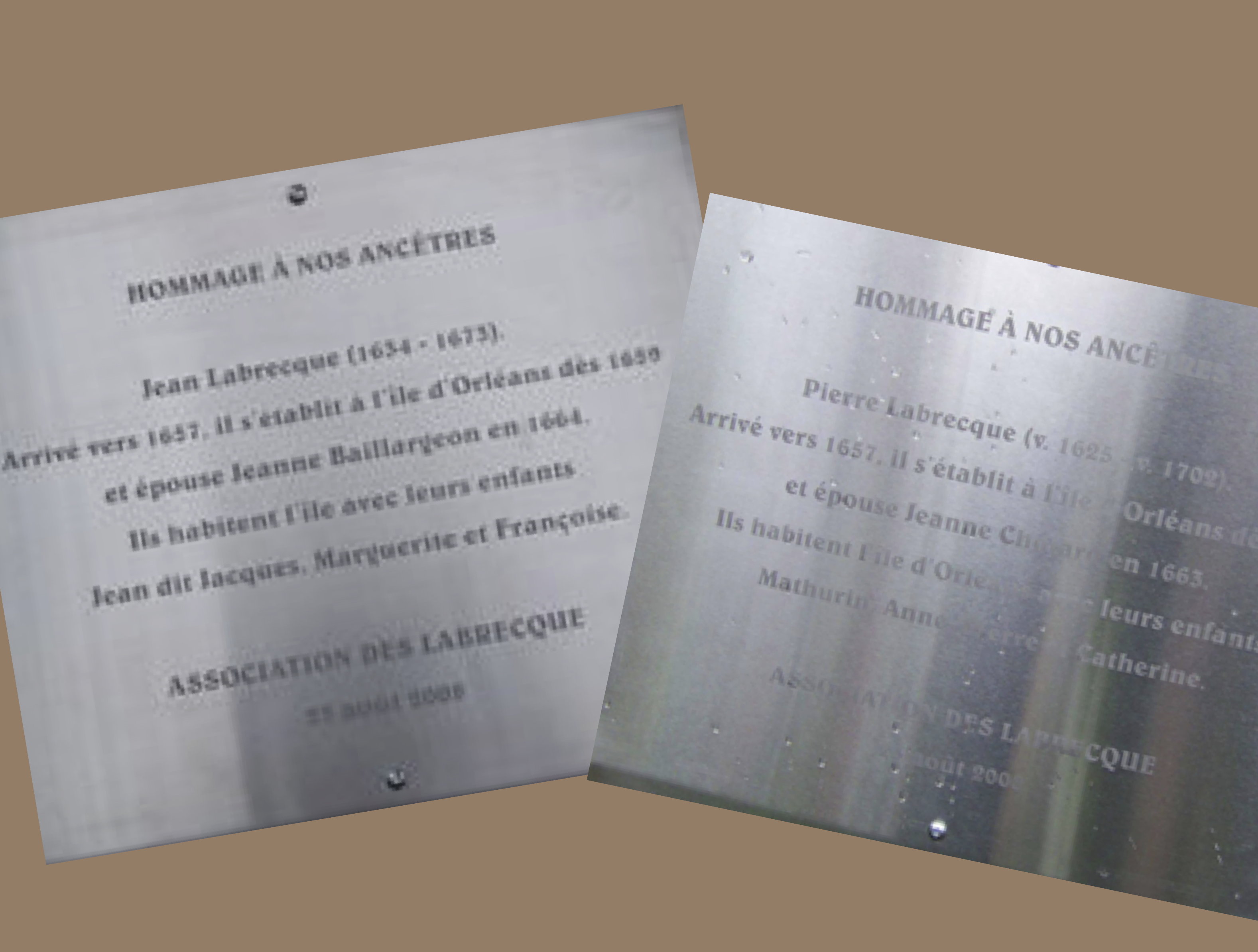 Commemorative plaques